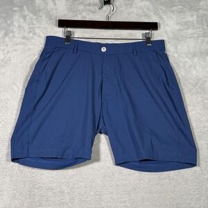 Redvanly Shorts Mens Large Blue 8" Golf Performance Stretch Lightweight Casual